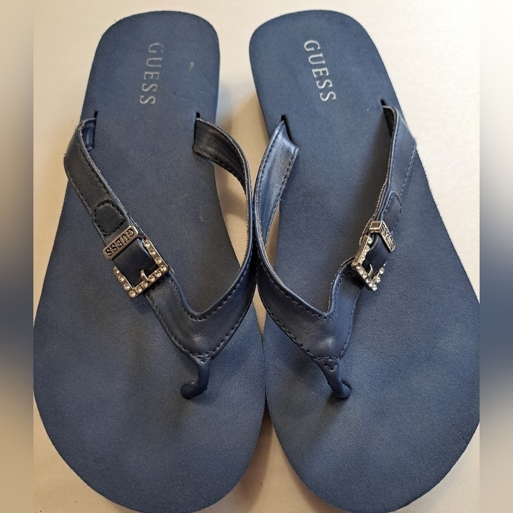 Guess Blue Wedge Sandal    Size 8.5